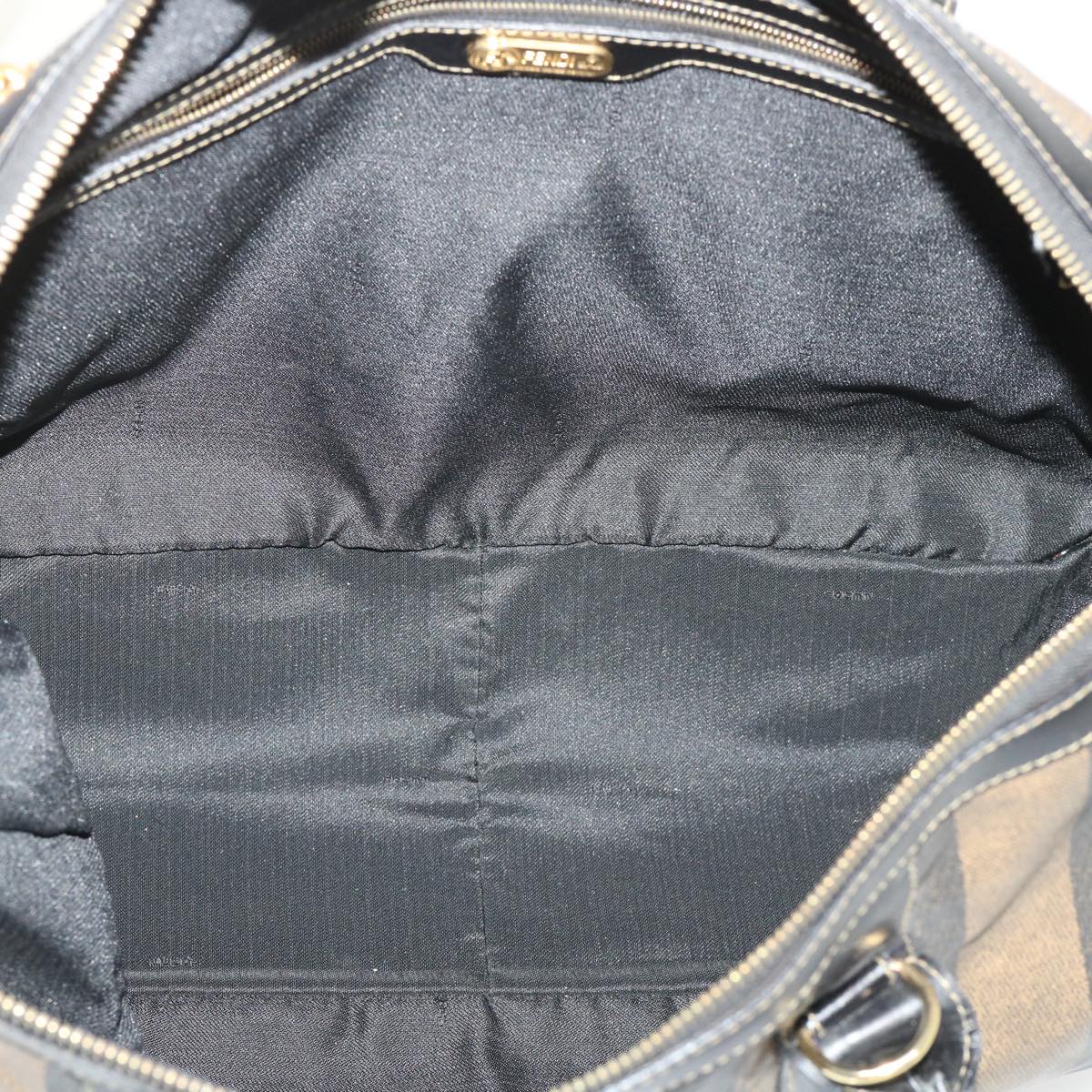 FENDI Pecan Canvas Hand Bag Boston Bag Coated Canvas 2Set Brown Black hk751