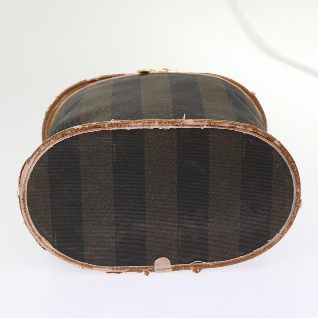 FENDI Pecan Canvas Hand Bag Boston Bag Coated Canvas 2Set Brown Black hk751
