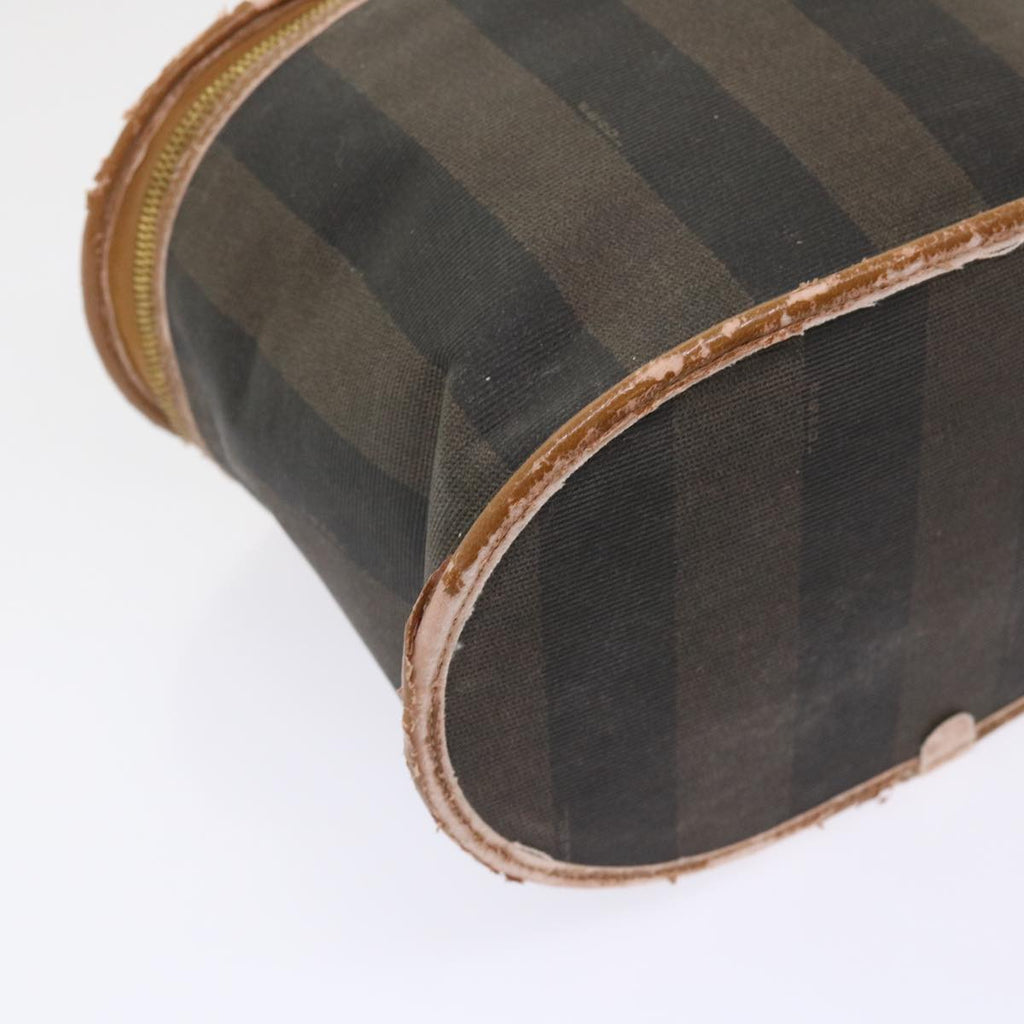 FENDI Pecan Canvas Hand Bag Boston Bag Coated Canvas 2Set Brown Black hk751