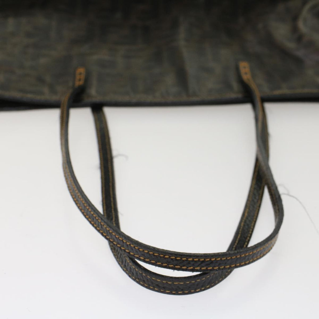 FENDI Zucca Canvas Tote Bag Coated Canvas Brown Black hk766