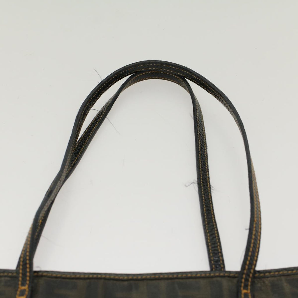 FENDI Zucca Canvas Tote Bag Coated Canvas Brown Black hk766
