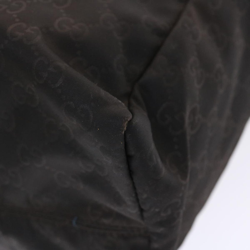 GUCCI GG Canvas Tote Bag Nylon Leather Black Brown 282439 hk770