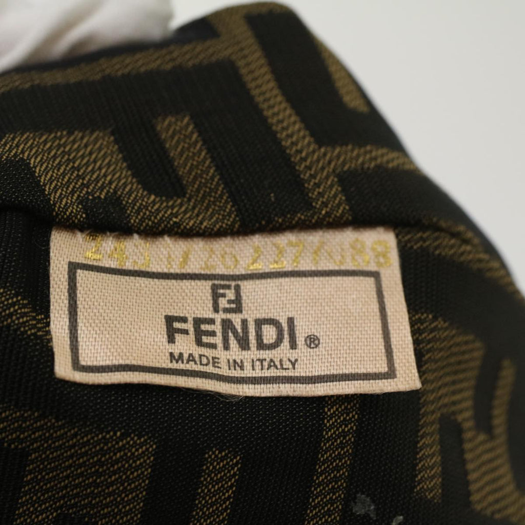 FENDI Zucca Canvas Leopard Tote Bag Nylon Reversible Brown Black Red hk829