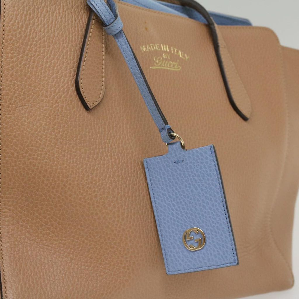 GUCCI Tote Bag Leather Beige 354408 hk837