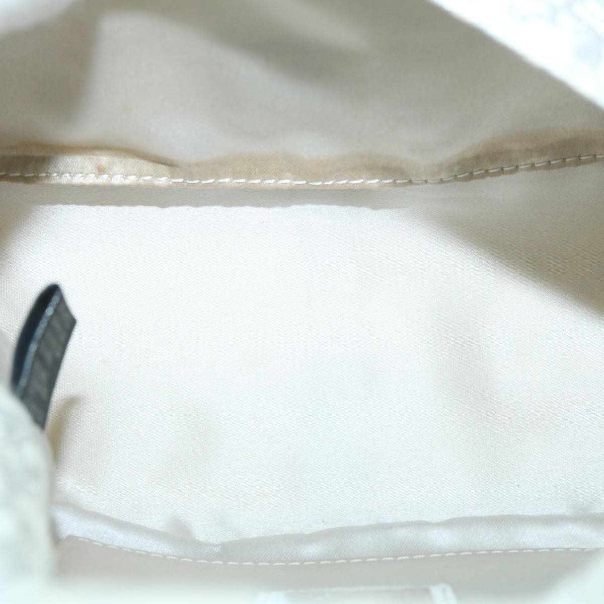 FENDI Zucchino Canvas Mamma Baguette Shoulder Bag Silver hk852