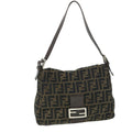 FENDI Zucca Canvas Mamma Baguette Shoulder Bag Brown hk856