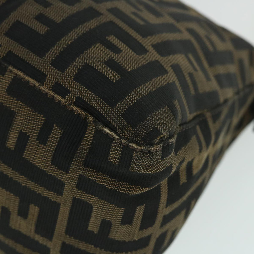FENDI Zucca Canvas Mamma Baguette Shoulder Bag Brown hk856
