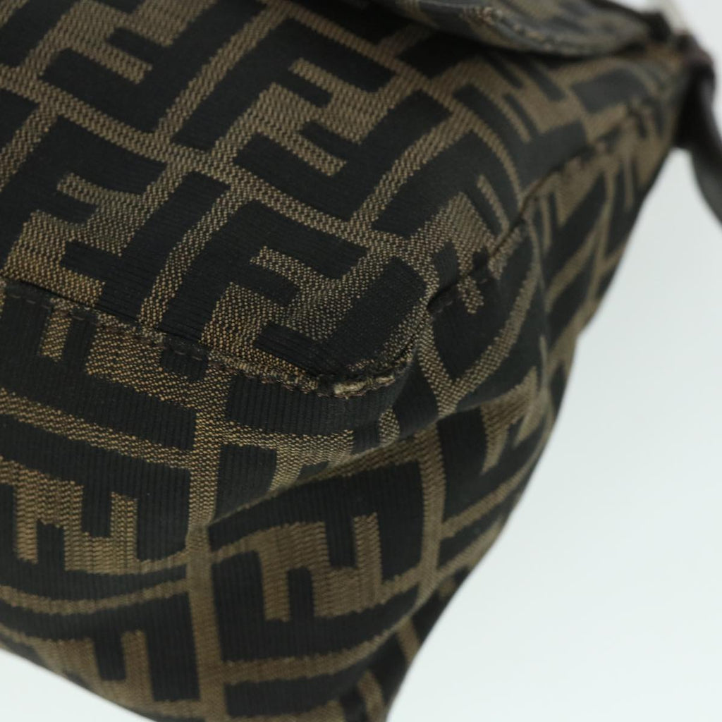 FENDI Zucca Canvas Mamma Baguette Shoulder Bag Brown hk856