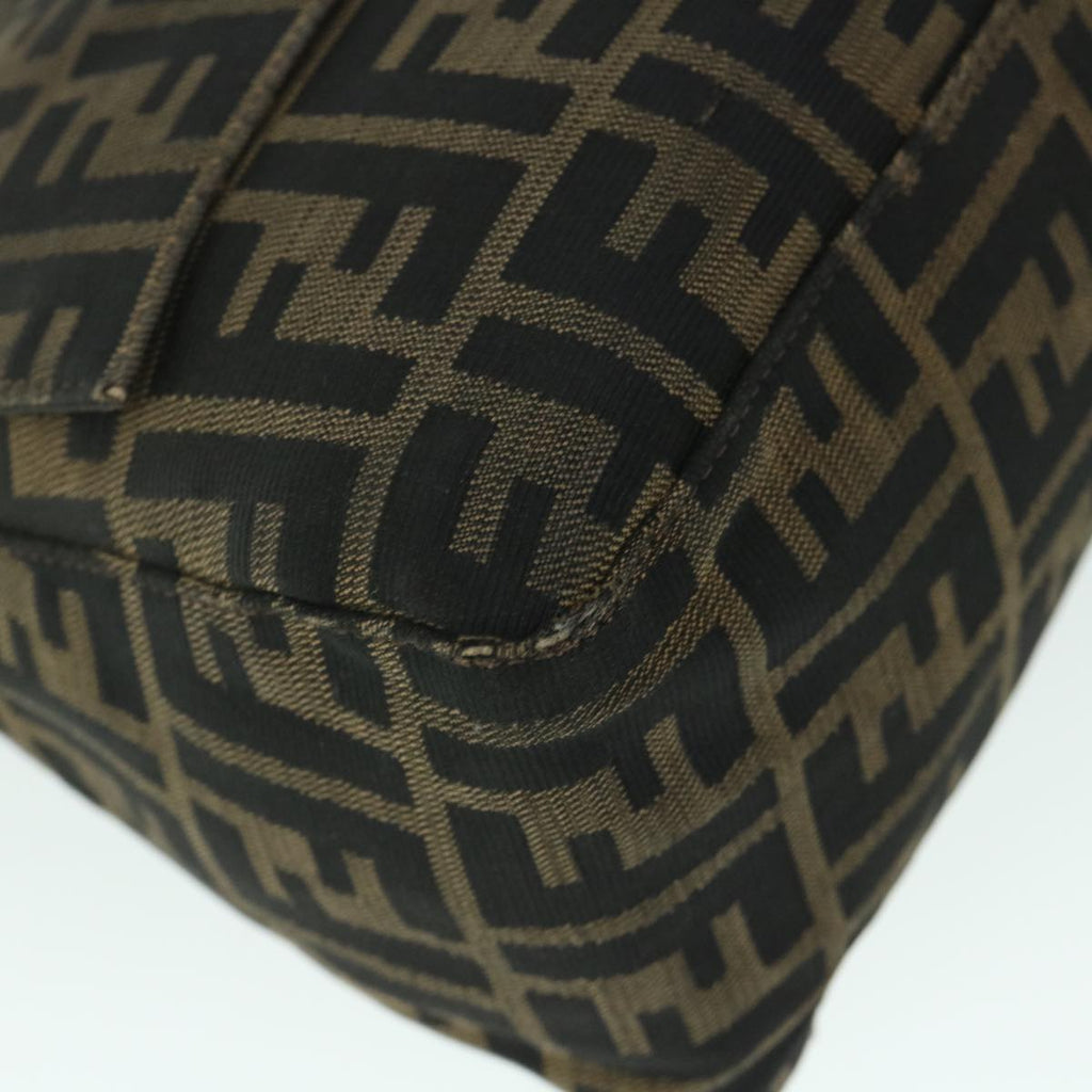 FENDI Zucca Canvas Mamma Baguette Shoulder Bag Brown hk856