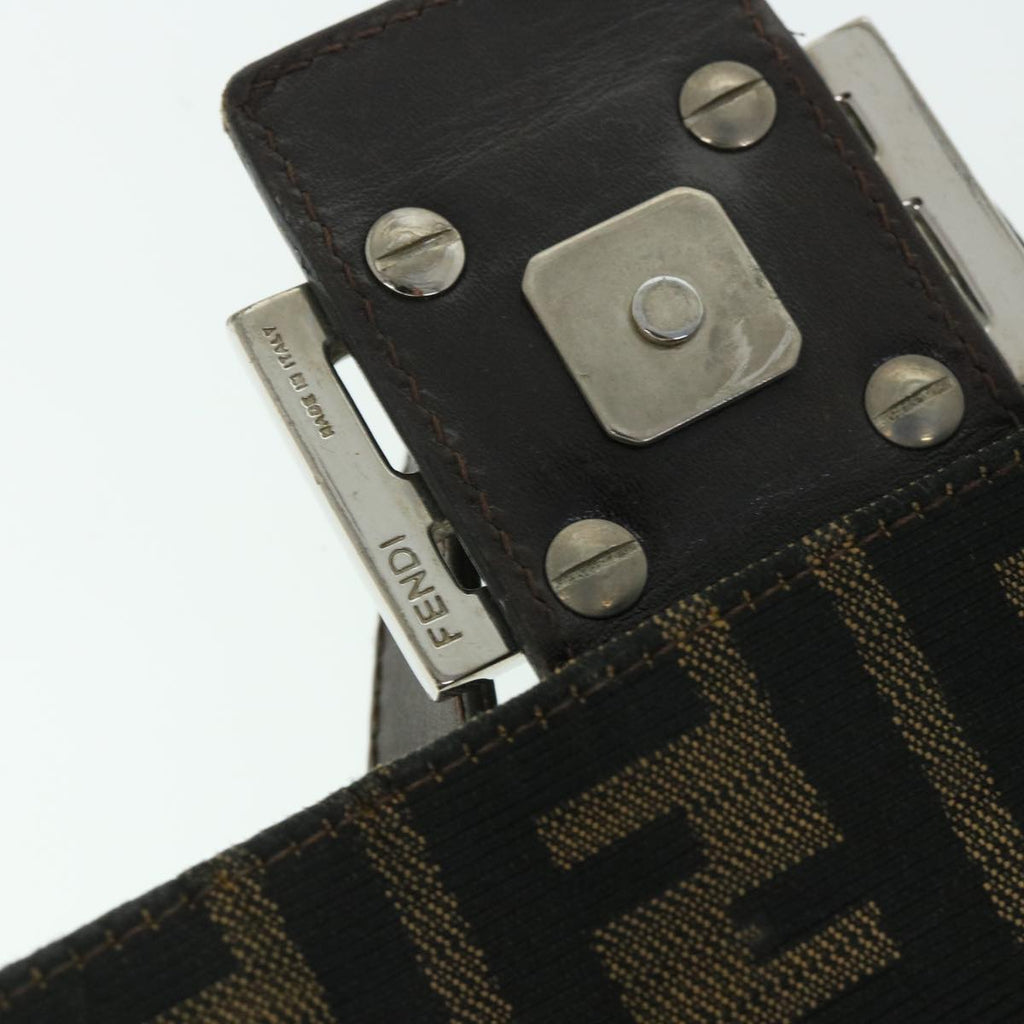FENDI Zucca Canvas Mamma Baguette Shoulder Bag Brown hk856