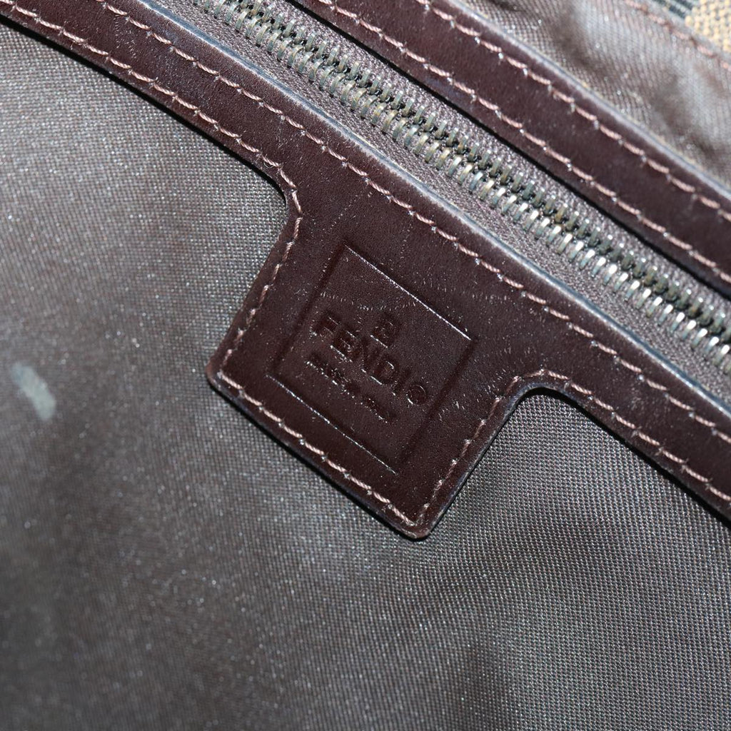 FENDI Zucca Canvas Mamma Baguette Shoulder Bag Brown hk856