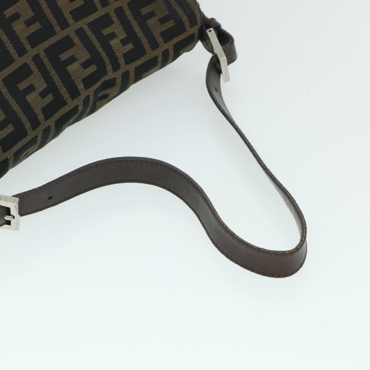 FENDI Zucca Canvas Mamma Baguette Shoulder Bag Brown hk856