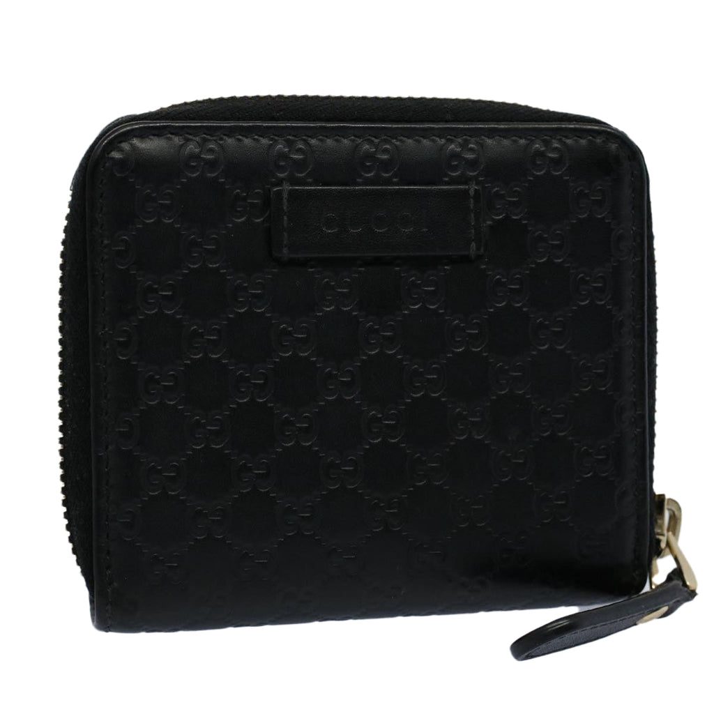 GUCCI Micro GG Canvas Guccissima Wallet Black 449345 525040 hk873