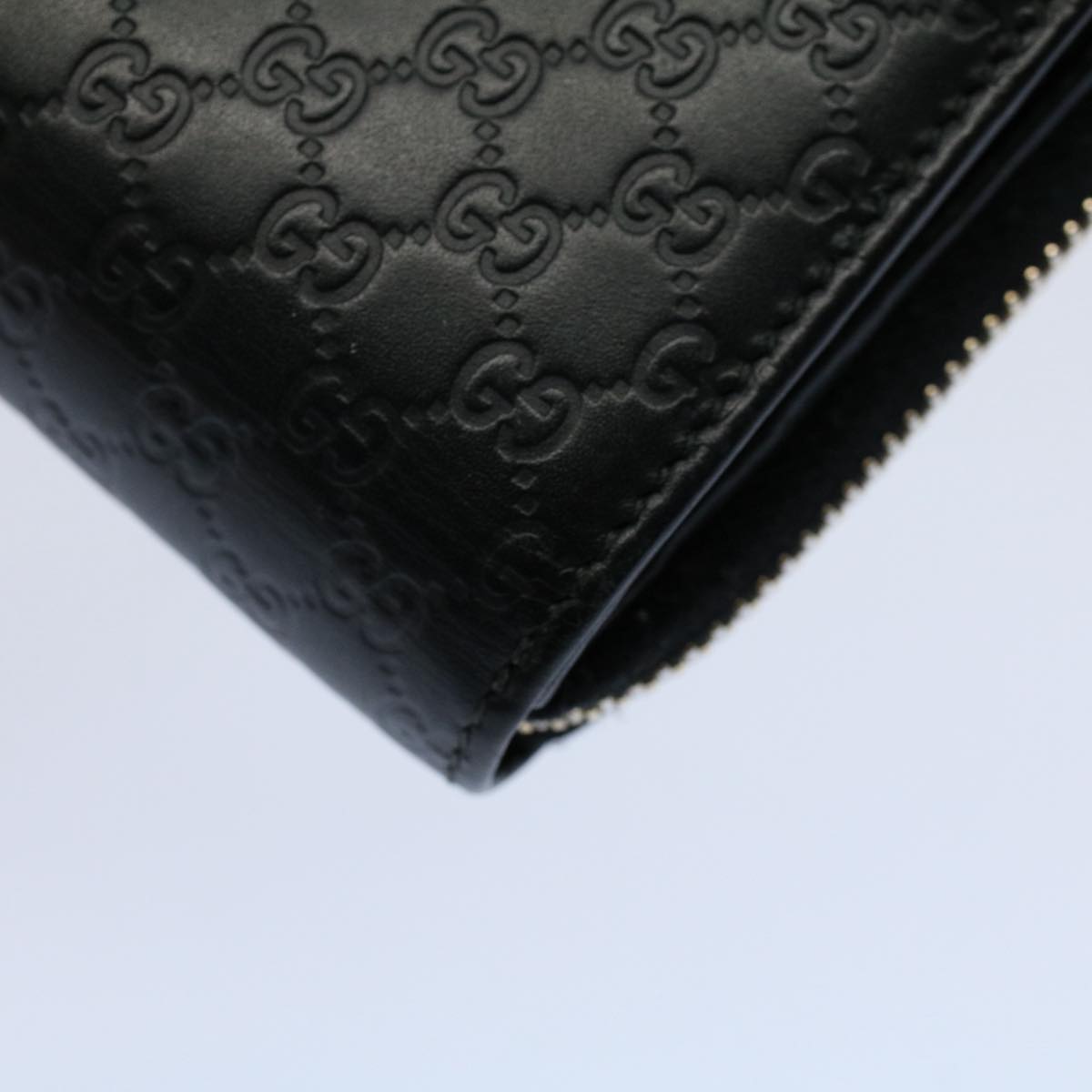 GUCCI Micro GG Canvas Guccissima Wallet Black 449345 525040 hk873