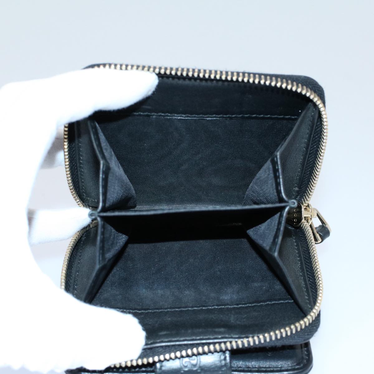 GUCCI Micro GG Canvas Guccissima Wallet Black 449345 525040 hk873