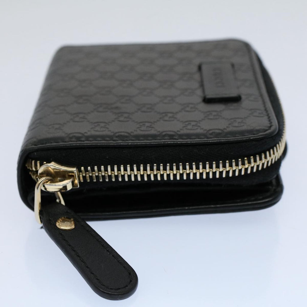 GUCCI Micro GG Canvas Guccissima Wallet Black 449345 525040 hk873