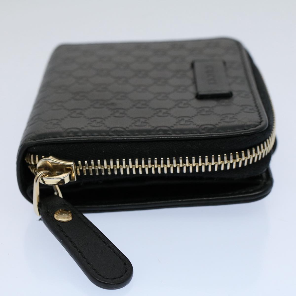 GUCCI Micro GG Canvas Guccissima Wallet Black 449345 525040 hk873
