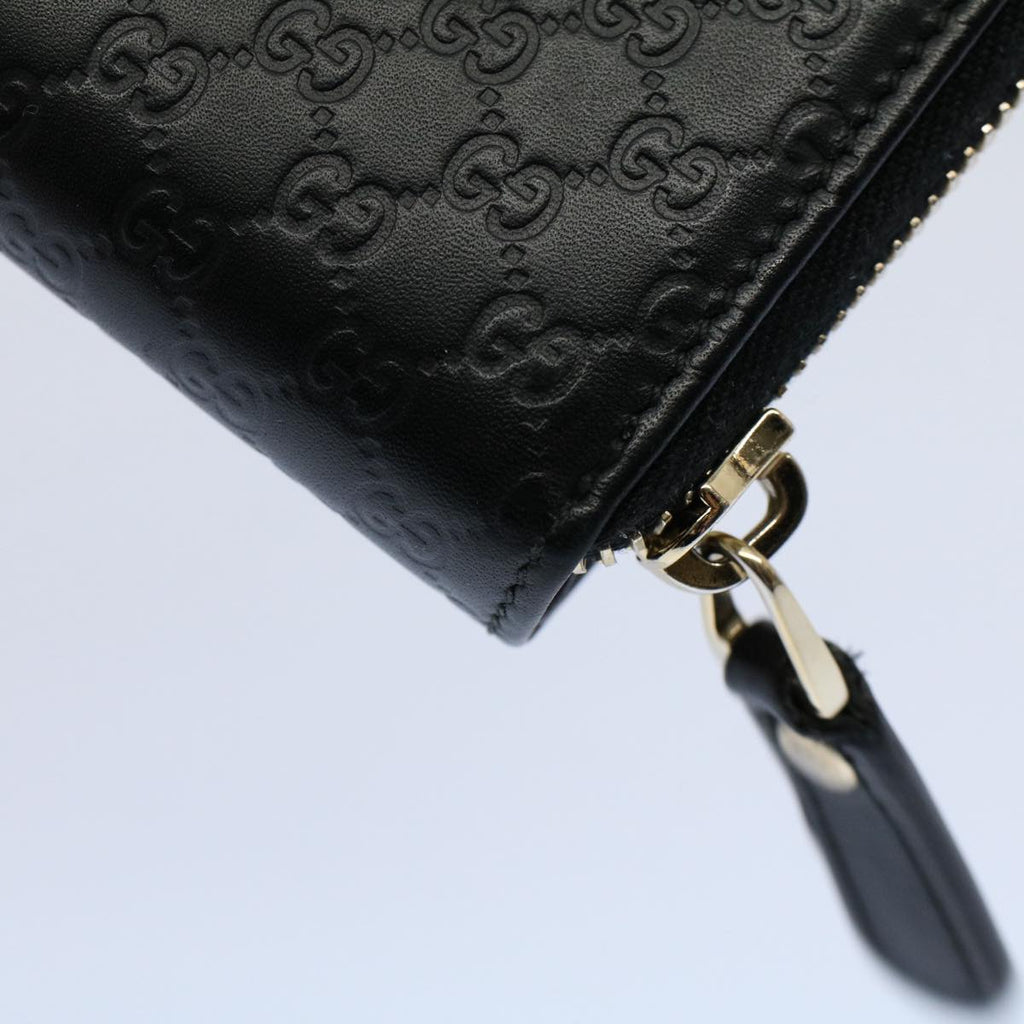 GUCCI Micro GG Canvas Guccissima Wallet Black 449345 525040 hk873