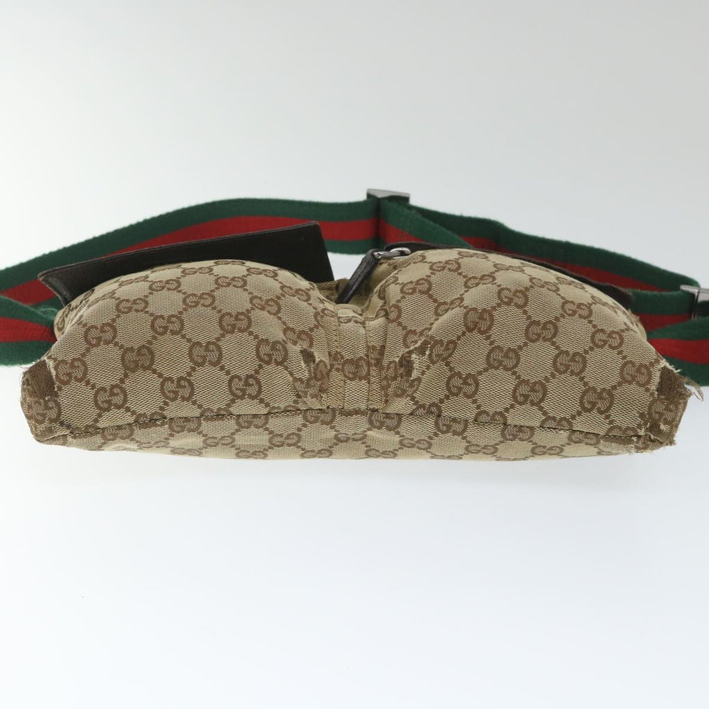 GUCCI GG Canvas Web Sherry Line Waist bag Beige Red Green 28566 hk890