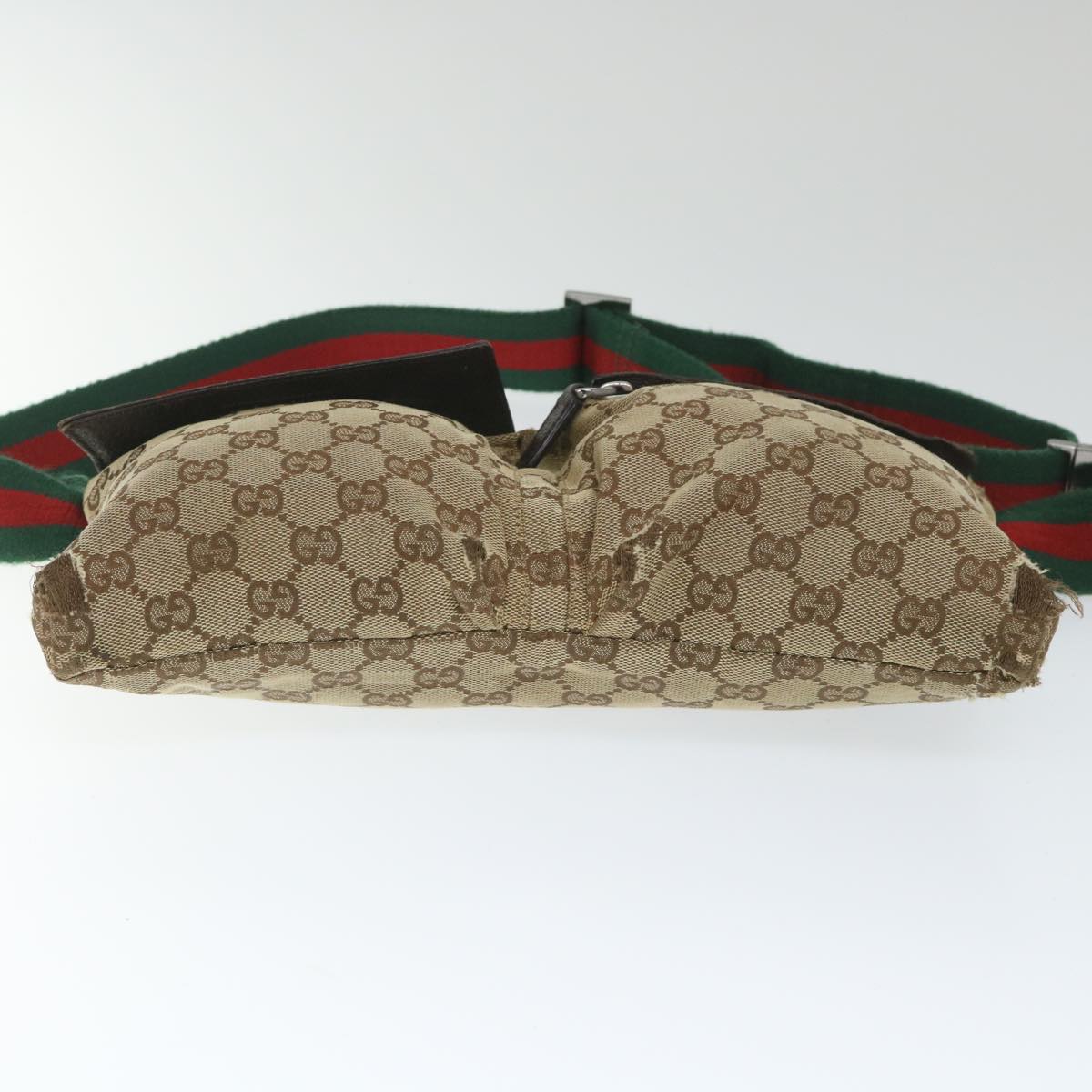 GUCCI GG Canvas Web Sherry Line Waist bag Beige Red Green 28566 hk890