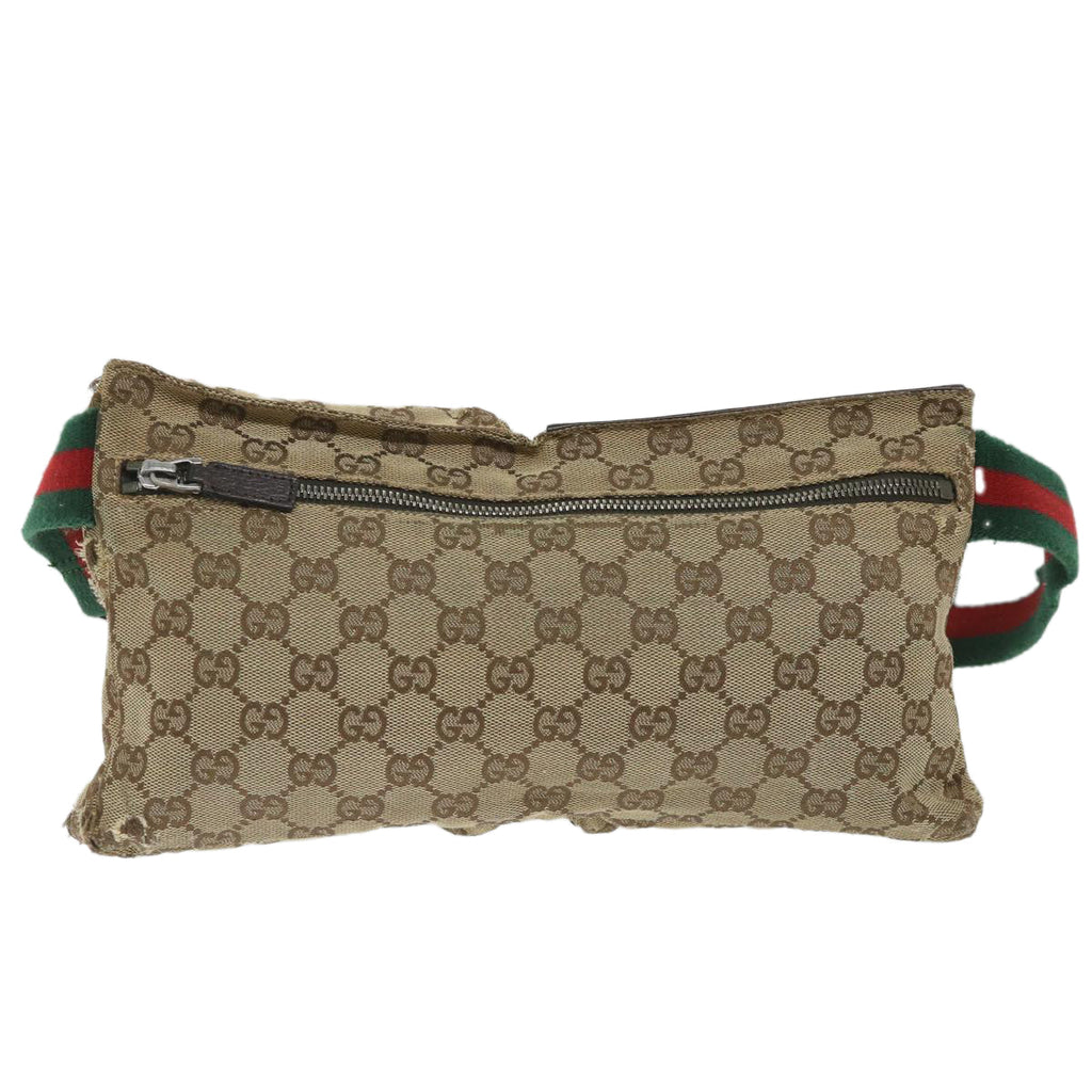 GUCCI GG Canvas Web Sherry Line Waist bag Beige Red Green 28566 hk890