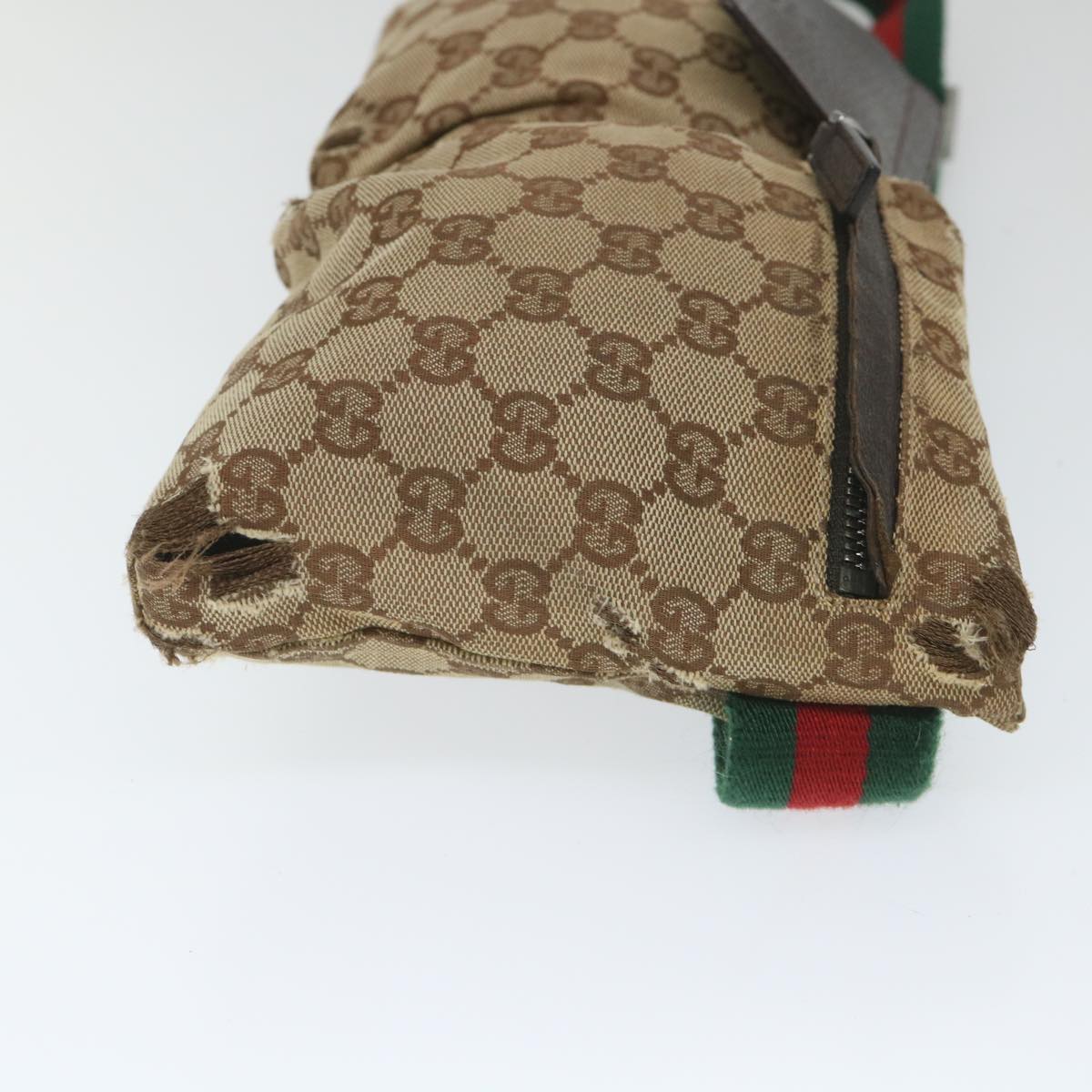 GUCCI GG Canvas Web Sherry Line Waist bag Beige Red Green 28566 hk890