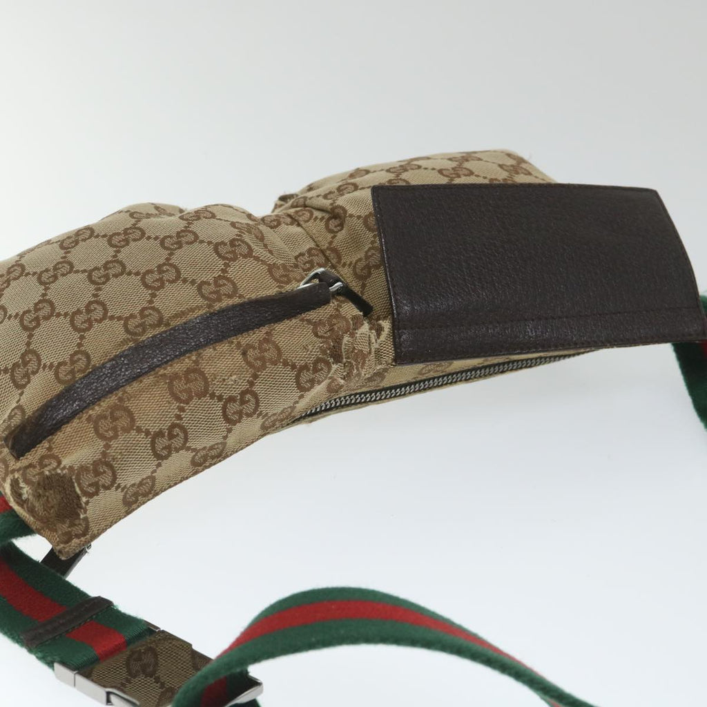 GUCCI GG Canvas Web Sherry Line Waist bag Beige Red Green 28566 hk890