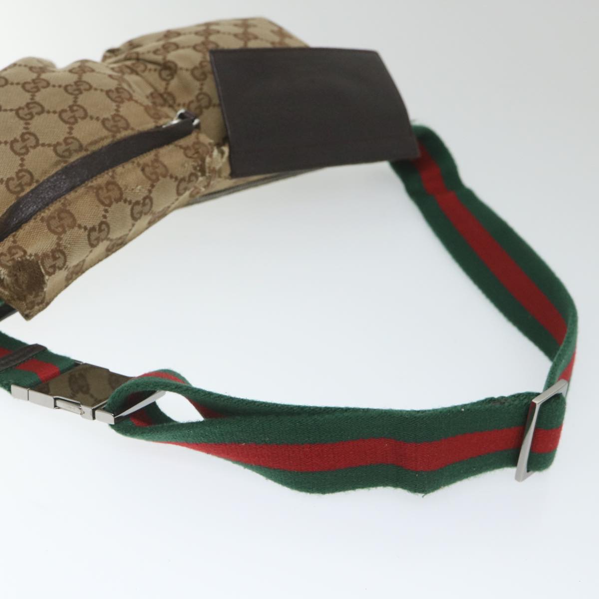 GUCCI GG Canvas Web Sherry Line Waist bag Beige Red Green 28566 hk890