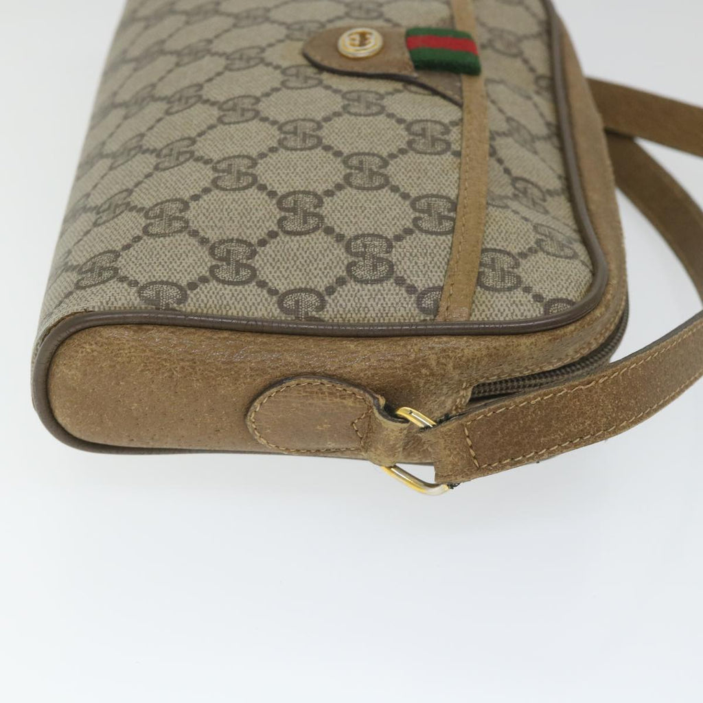 GUCCI GG Supreme Web Sherry Line Shoulder Bag Beige Red 116 02 089 hk891
