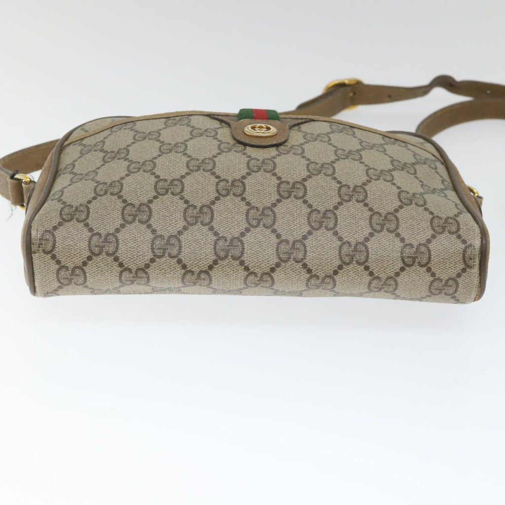 GUCCI GG Supreme Web Sherry Line Shoulder Bag Beige Red 116 02 089 hk891
