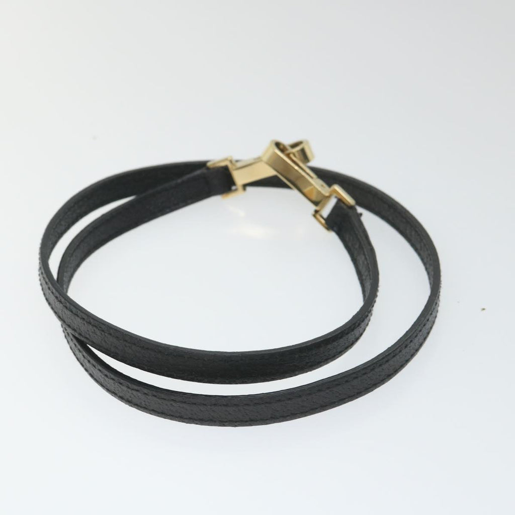 GUCCI Bamboo Hand Bag Leather 2way Black 001 1887 3444 hk912