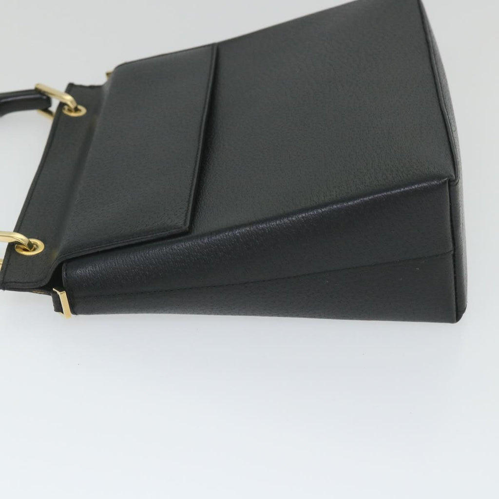 GUCCI Bamboo Hand Bag Leather 2way Black 001 1887 3444 hk912