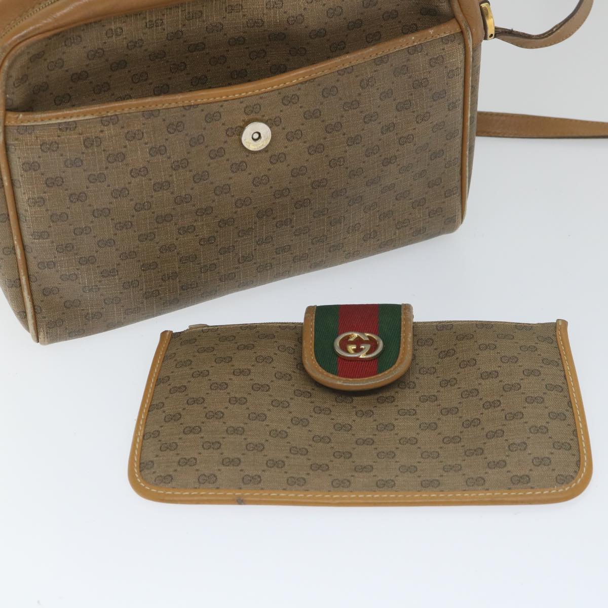 GUCCI Micro GG Supreme Web Sherry Line Shoulder Bag Beige 001 56 0944 hk913