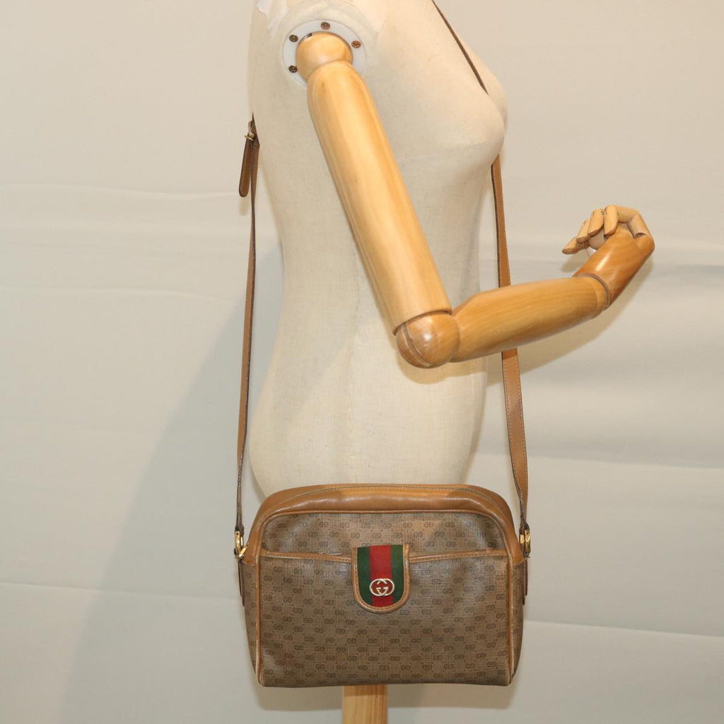 GUCCI Micro GG Supreme Web Sherry Line Shoulder Bag Beige 001 56 0944 hk913