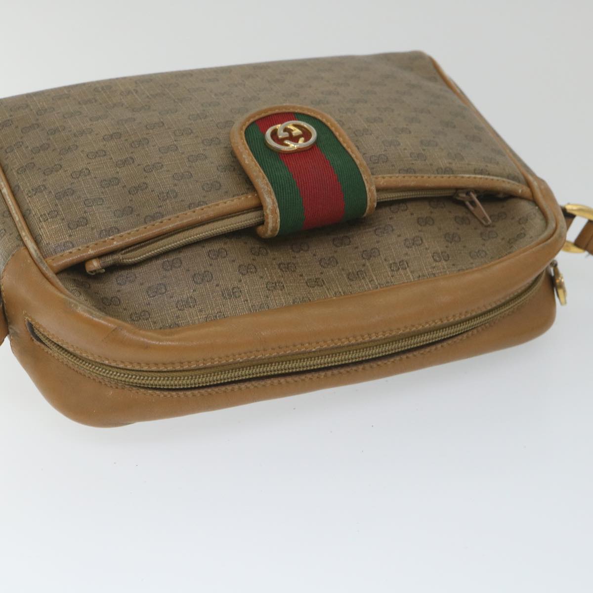 GUCCI Micro GG Supreme Web Sherry Line Shoulder Bag Beige 001 56 0944 hk913