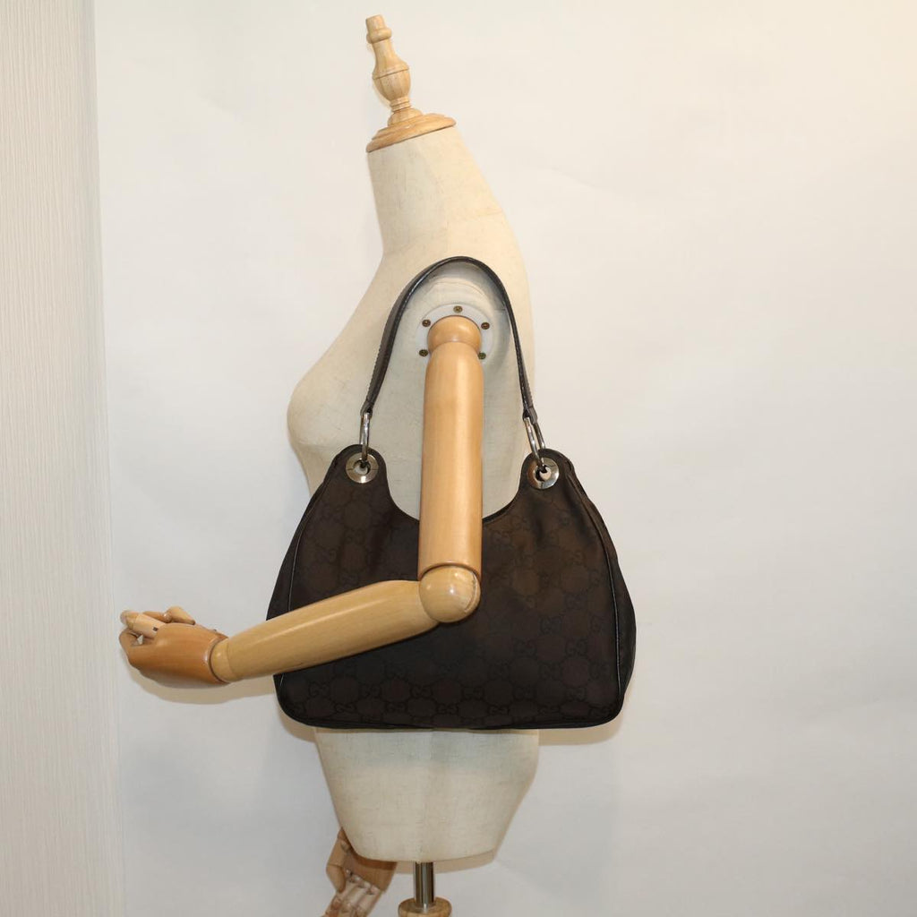 GUCCI GG Canvas Shoulder Bag Brown 257265 hk914