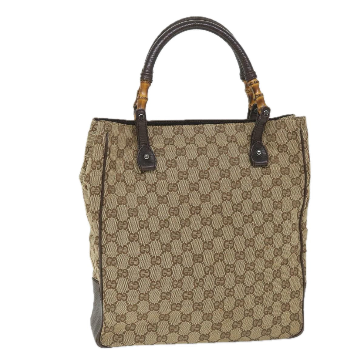 GUCCI GG Canvas Bamboo Tote Bag Beige 112530 hk915
