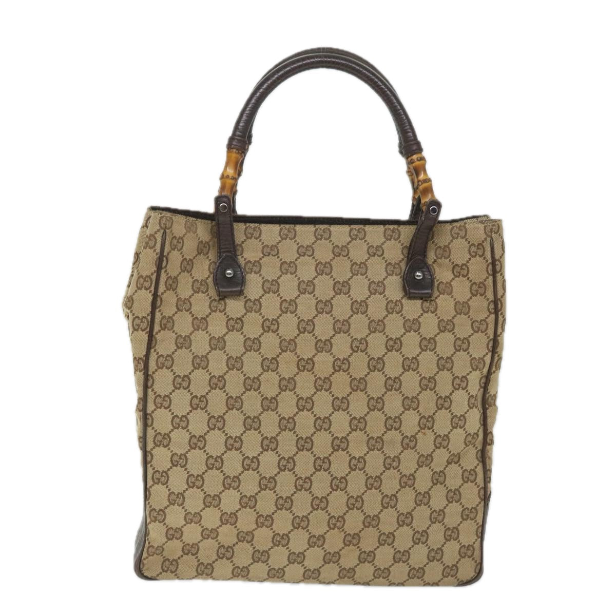GUCCI GG Canvas Bamboo Tote Bag Beige 112530 hk915