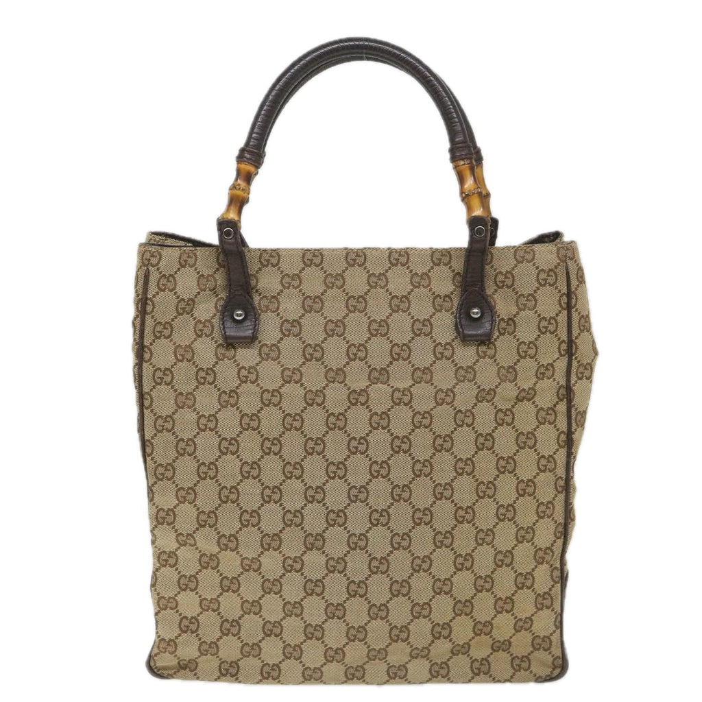 GUCCI GG Canvas Bamboo Tote Bag Beige 112530 hk915