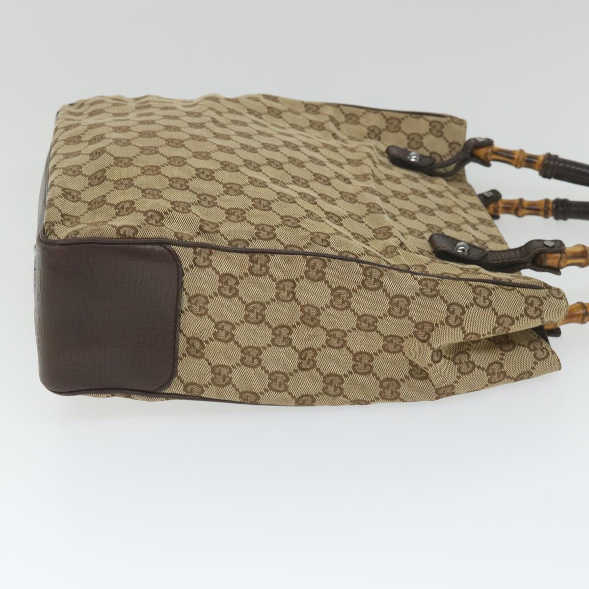 GUCCI GG Canvas Bamboo Tote Bag Beige 112530 hk915