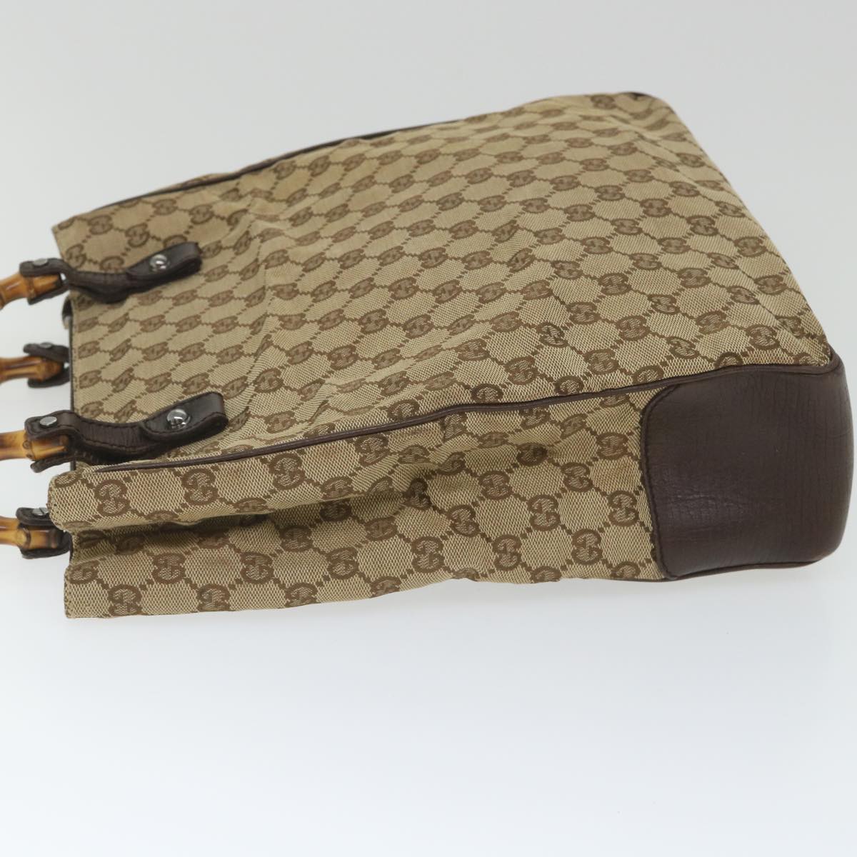 GUCCI GG Canvas Bamboo Tote Bag Beige 112530 hk915