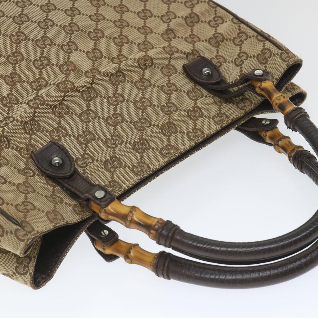 GUCCI GG Canvas Bamboo Tote Bag Beige 112530 hk915