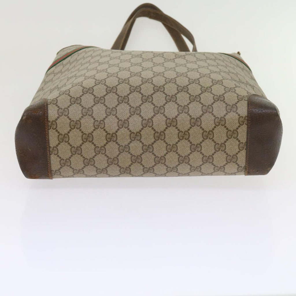 GUCCI GG Supreme Web Sherry Line Tote Bag Beige Red 002 123 0131 hk935