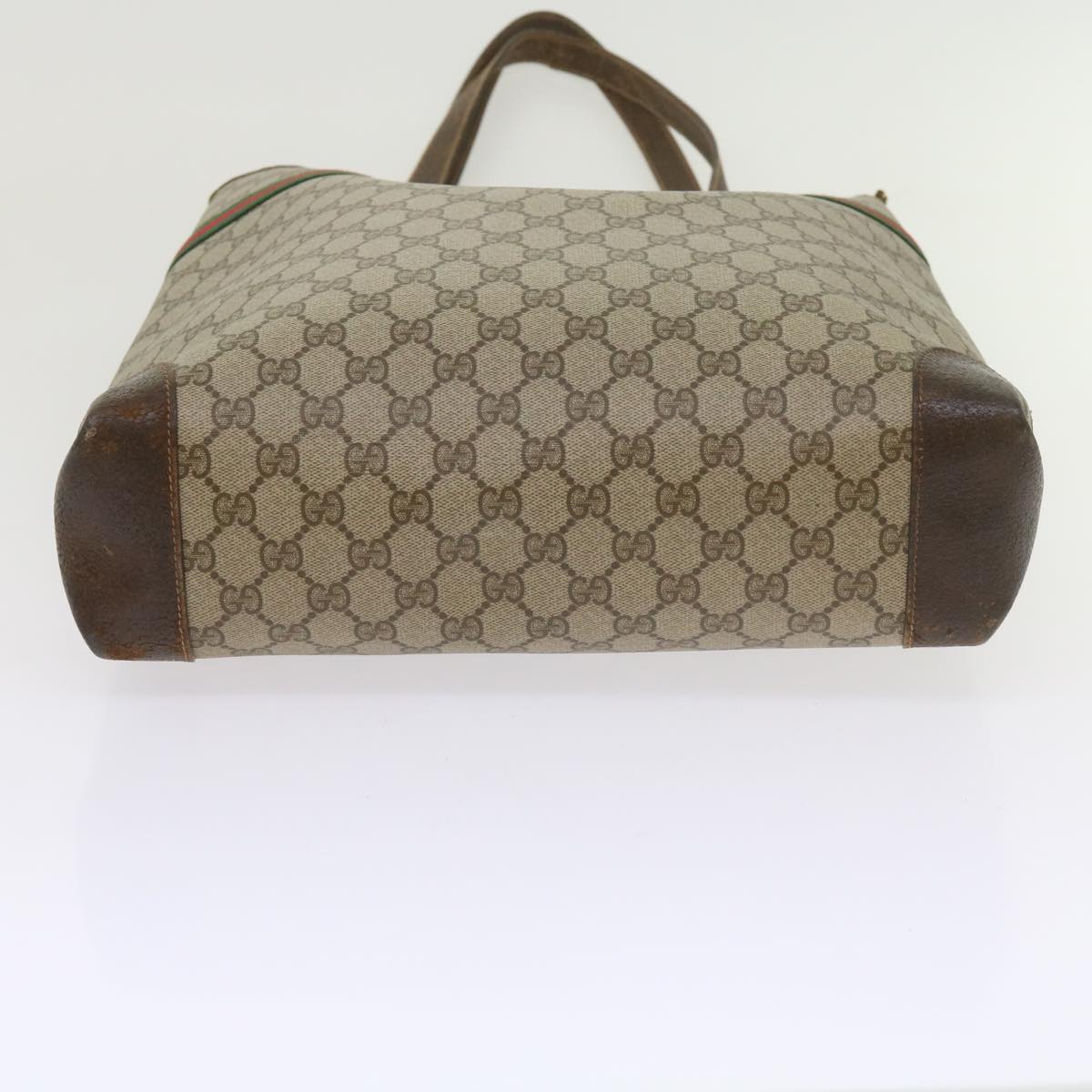 GUCCI GG Supreme Web Sherry Line Tote Bag Beige Red 002 123 0131 hk935