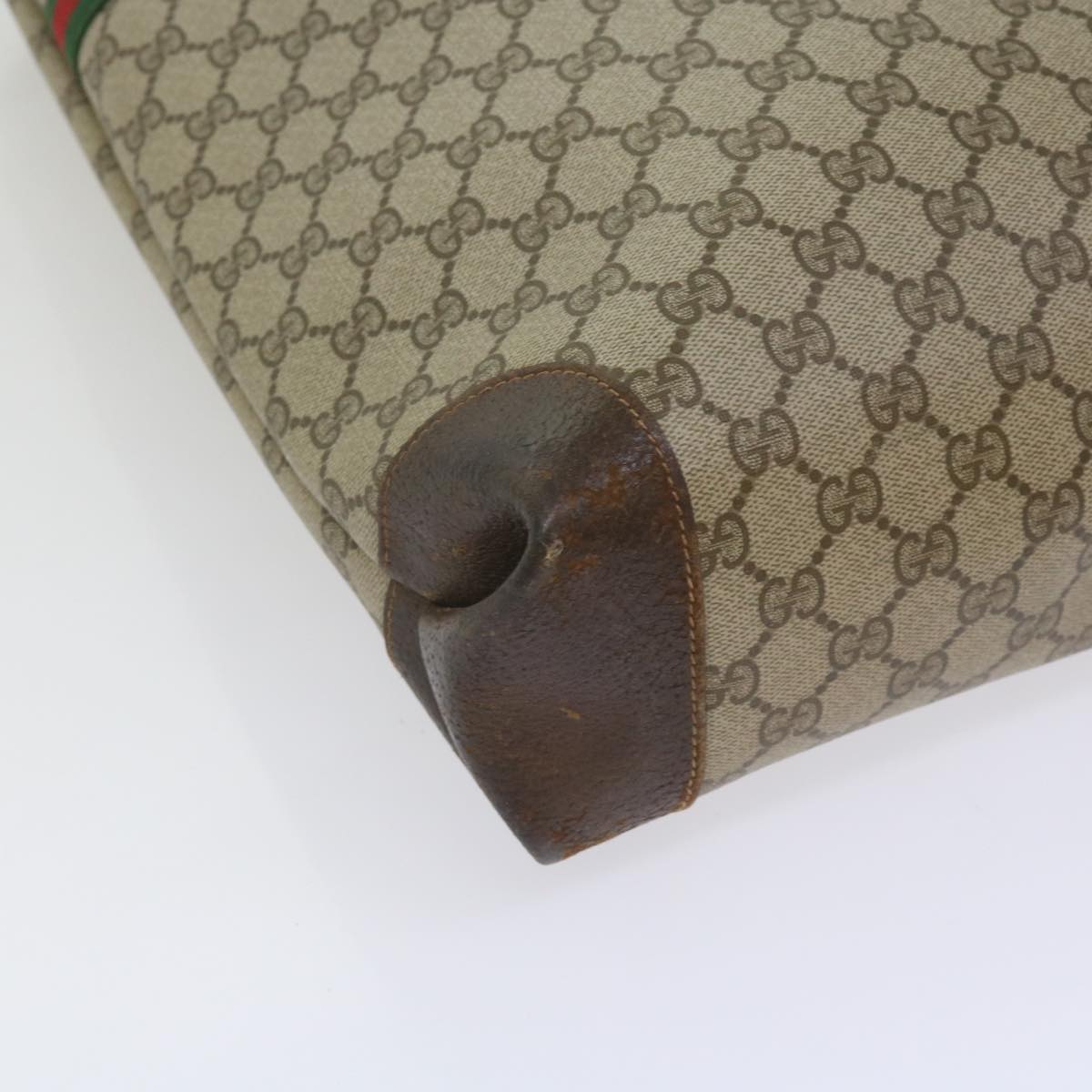 GUCCI GG Supreme Web Sherry Line Tote Bag Beige Red 002 123 0131 hk935