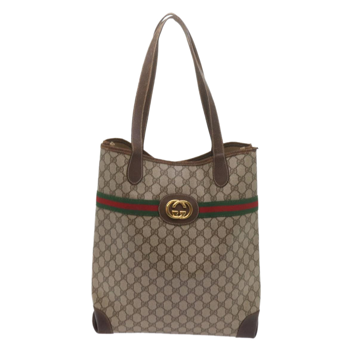 GUCCI GG Supreme Web Sherry Line Tote Bag Beige Red 002 123 0131 hk935