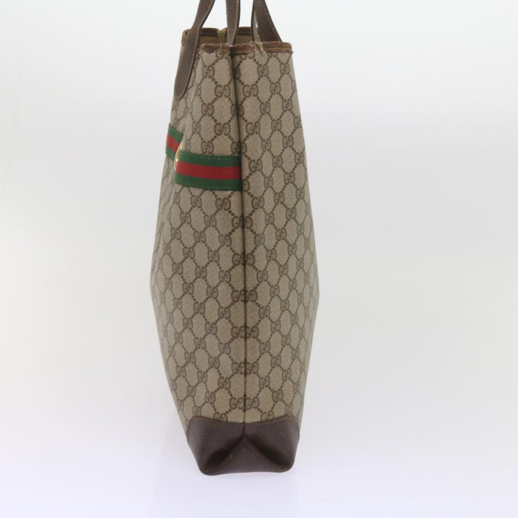 GUCCI GG Supreme Web Sherry Line Tote Bag Beige Red 002 123 0131 hk935