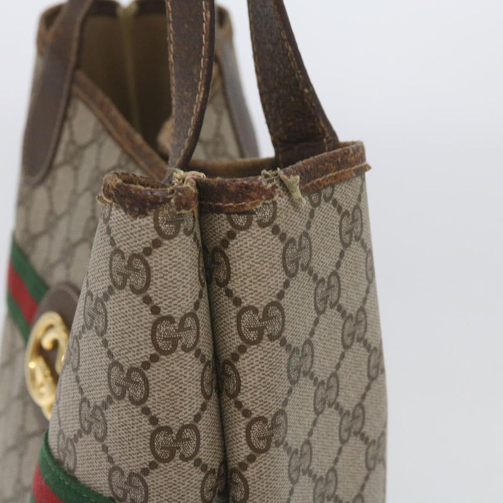 GUCCI GG Supreme Web Sherry Line Tote Bag Beige Red 002 123 0131 hk935