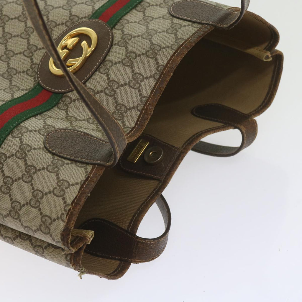 GUCCI GG Supreme Web Sherry Line Tote Bag Beige Red 002 123 0131 hk935