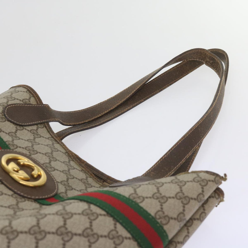 GUCCI GG Supreme Web Sherry Line Tote Bag Beige Red 002 123 0131 hk935